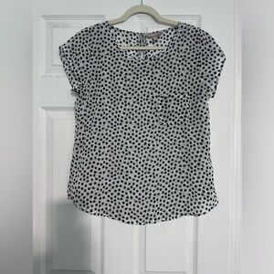 Banana Republic sheer polkadot top, medium